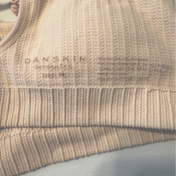 Light Pink/Tan Ribbed Racerback Sports Bra - Picture 3 of 3